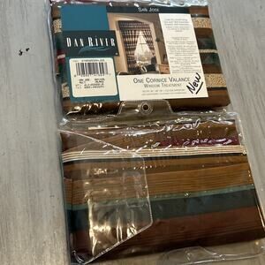 NEW Vtg Dan Rivers San Jose Southwestern Cornice Valance Curtains Lot Of 2